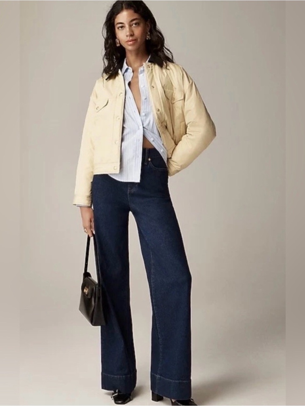 J.Crew Denim trouser in 1996 semi-stretch Resin Rinse High Waist Jeans Sz 25 NEW